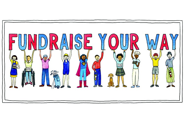 Fundraise your way cartoon banner