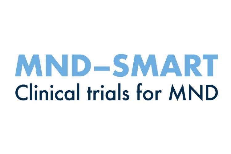MND-SMART logo in blue on white background. MND-SMART Clinical trials for MND.