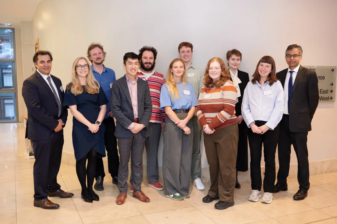 Anne Rowling Clinic Speech Consortium: Top left to right: Dr Oliver Watts, Jacob Webber, Chris Fleming Olivia Szczerbakiewicz, Prof Siddharthan Chandran. Front left to right: Prof Suvankar Pal, Dr Johnny Tam, Lynda Tomarelli, Lizzie Freeman, Lovisa Wilhborg